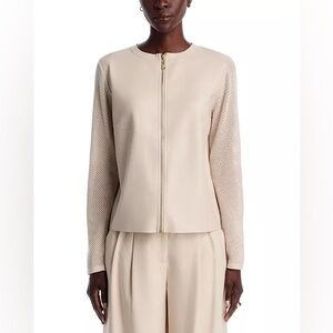 Like New! Sioni Mixed Media Jacket Light Nude/Beige Size Medium